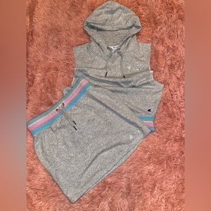 Champion skirt and sleeveless drawstring hoodie set | Champion